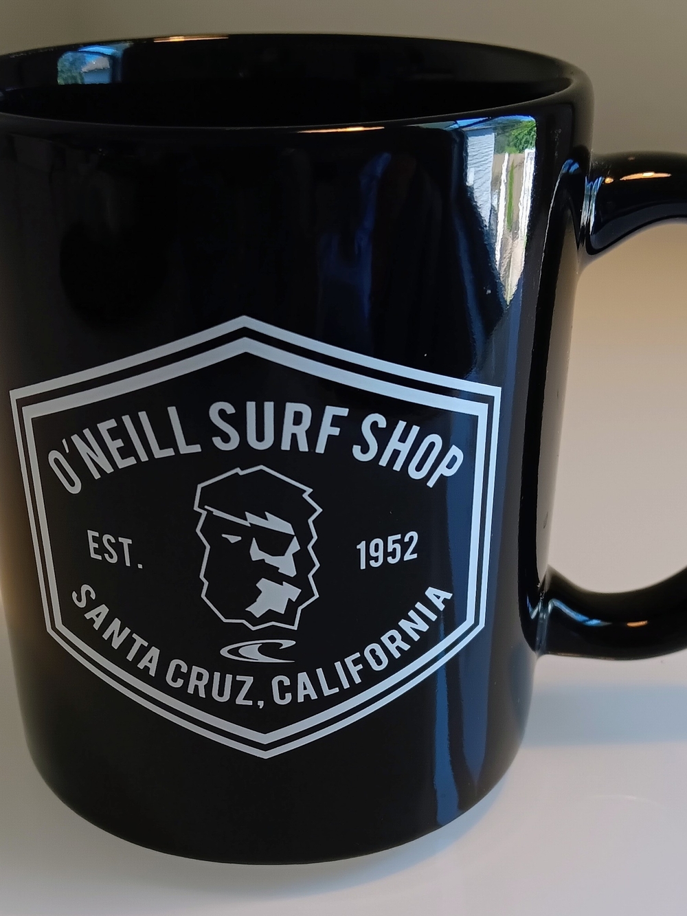 O'Neill Black Ceramic Mug with White Surf Shop Emblem